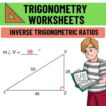 Preview of Inverse Trigonometric Ratios - Find the measure - Trigonometry Worksheets