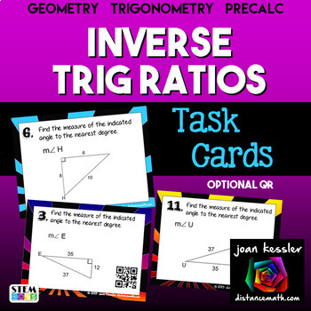 Preview of Inverse Trig Ratios Finding Angles Task Cards