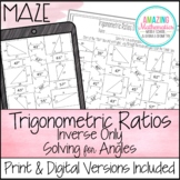 Inverse Trigonometric Ratios (Sine, Cosine & Tangent) Maze - Solving for Angles