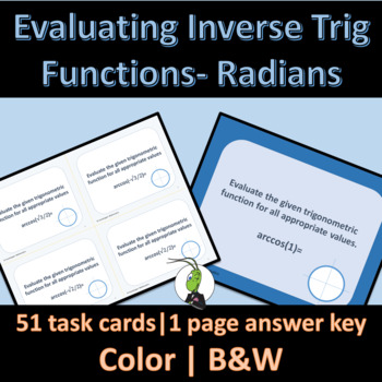 Preview of Inverse Trigonometry Arc Unit Circle | Precalculus Task Cards | Radians | Google