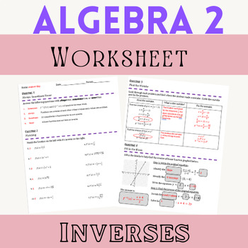 Preview of Inverse Worksheet (Practice with polynomials & radicals)