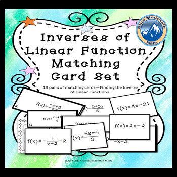 Preview of Inverses of Linear Functions Matching Card/ Sorting Card Set