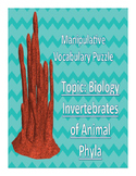 Invertebrate Animals Phylum Vocabulary Puzzle