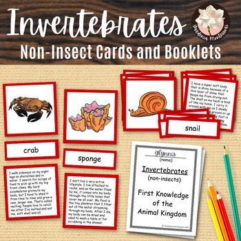 Preview of Invertebrate Cards and Booklets Montessori Invertebrates Animal Kingdom Zoology
