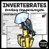 Invertebrates Informational Text Reading Comprehension Wor