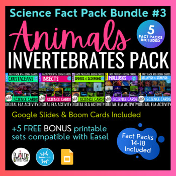Preview of Science Fact Pack: Invertebrates BUNDLE: BOOM & GOOGLE Task Cards
