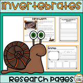 Invertebrates Research: Informational Reading and Writing Pages