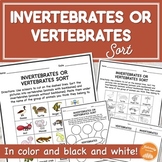 Invertebrates or Vertebrates Sort