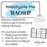 Investigate the Teacher! - First Week of School Activity