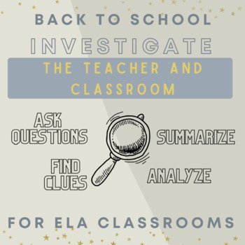Preview of Investigate the Teacher AND the Classroom! Figure out expectations in ELA Class