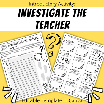 Preview of Investigate the Teacher Get To Know Me Activity (Forensic Science)