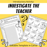 Investigate the Teacher Get To Know Me Activity (Forensic 