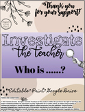 Investigate the Teacher: Getting to know you activity