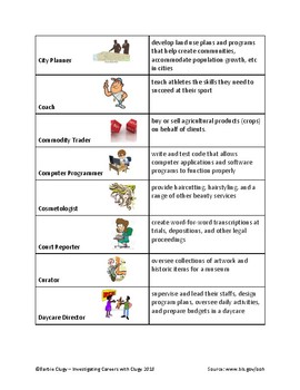 Investigating Careers: 16 Career Cluster Bingo 1 *UPDATED | TpT