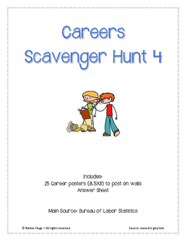 Preview of Investigating Careers: Careers Scavenger Hunt 4 (25 careers)