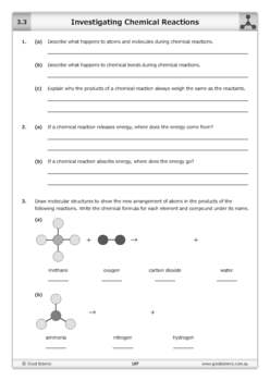 investigating chemical reactions worksheet by good science worksheets