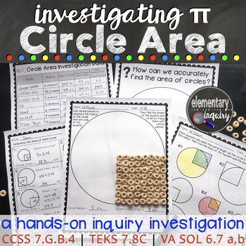 Preview of Circle Area Inquiry Hands-On Math Activity Measuring Area and Radius Squared