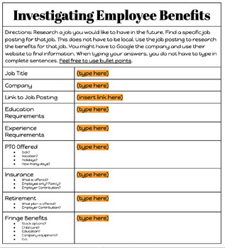 Preview of Investigating Employee Benefits