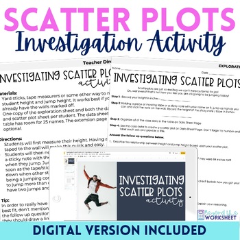 Preview of Scatter Plots and Line of Best Fit Activity