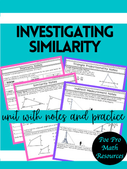 Preview of Investigating Similarity Unit with notes and practice