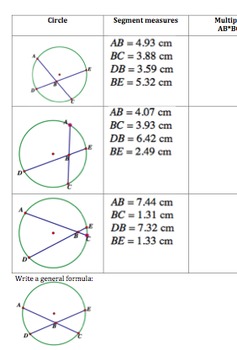 Angles And Segments In Circles Worksheet