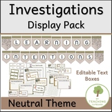 Investigations and Learning Intentions EDITABLE Display Pa