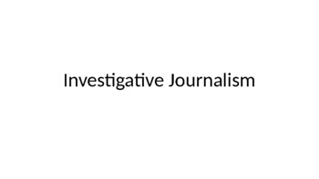 Preview of Investigative Journalism