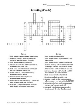 Unit 6: Introduction to Investing Crossword - WordMint