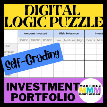 Preview of Investment Portfolio Self Grading Digital Logic Puzzle