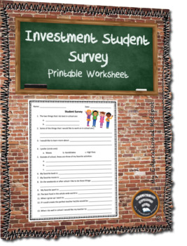 Preview of Investment Student Survey - Printable Worksheet