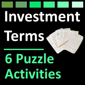 Preview of Investment Terms and Stock Market Fun Puzzle Activities