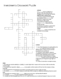 Investments Crossword Puzzle (Stocks, Bonds, Mutual Funds,