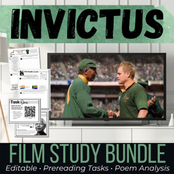 Preview of Invictus Movie Guide and Before Viewing Task Cards for Film Studies