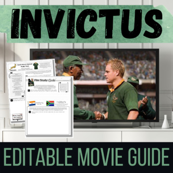 Preview of Invictus Movie Guide and "Invictus" Poem EDITABLE