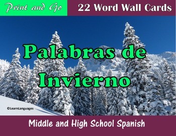 Preview of Invierno - Winter Words for the Spanish classroom