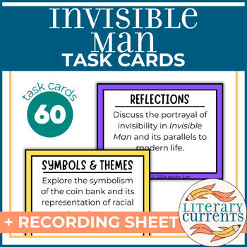 Preview of Invisible Man | Ellison | Analysis Task Cards and Response Sheet | AP Lit HS ELA