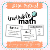 Invisible Math Bulletin Board Posters - B&W