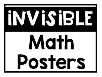 Preview of Invisible Math Posters - Black & White