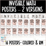 Invisible Math Posters Middle School Algebra - Bulletin Bo