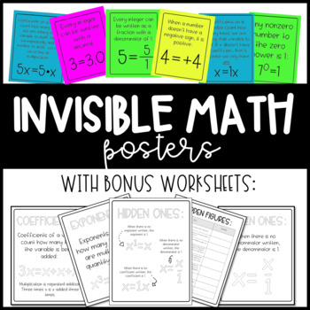 Preview of Invisible Math Posters and Worksheets (GIVES THE WHY FOR YOUR STUDENTS!)