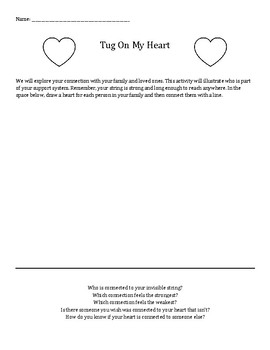 Invisible String Worksheet  Social emotional learning activities,  Counseling teacher, Family therapy activities