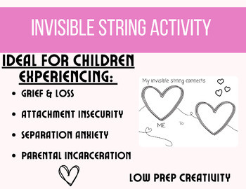 Invisible String Worksheet  Social emotional learning activities,  Counseling teacher, Family therapy activities