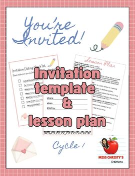 Preview of Invitation Template, Checklist, and Lesson