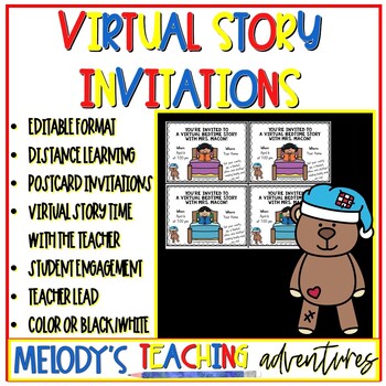 Preview of Invitations for Virtual Story Time!- Freebie!