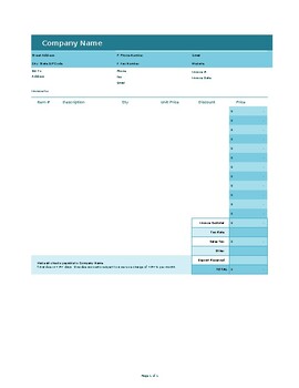 Preview of Invoice Example