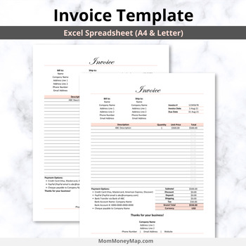 Preview of Invoice Template Excel Spreadsheet