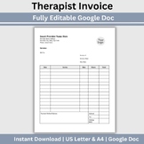 Invoice Template for Private Practice, Google Doc Private 