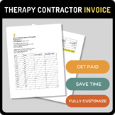 Invoice for Occupational or Speech Therapy Contractor