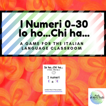 Italian Numbers 1-100 - Io ho Chi hai - I have who has - language