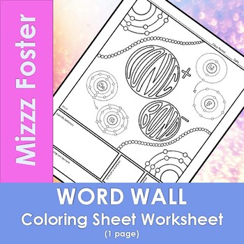 Preview of Ionic Bond Word Wall Coloring Sheet